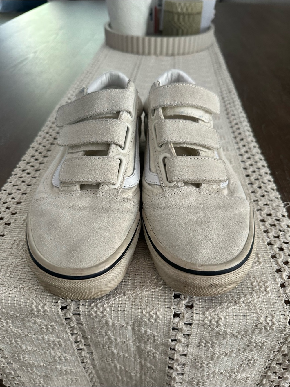 Women’s Neutral Beige Velcro Suede Sneakers